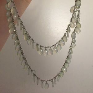 Double chain beaded turquoise necklace